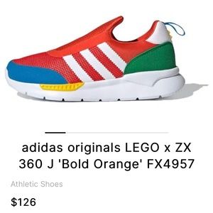 Original Adidas LEGO x ZX 360 J 'Bold Orange' FX4957, youth children, size 3